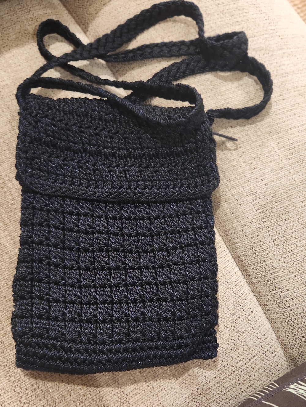 The Sak Dark Blue Crocheted Crossbody Purse